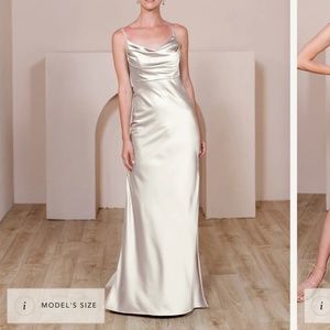 Revelry Skye Satin Dress - Soft Champagne 702